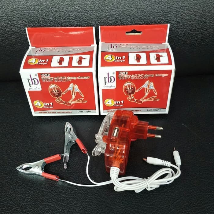 Dekstop Colokan Charger Hp aki Motor Pengbo Destop hp Accu Gojek Grab 4in1