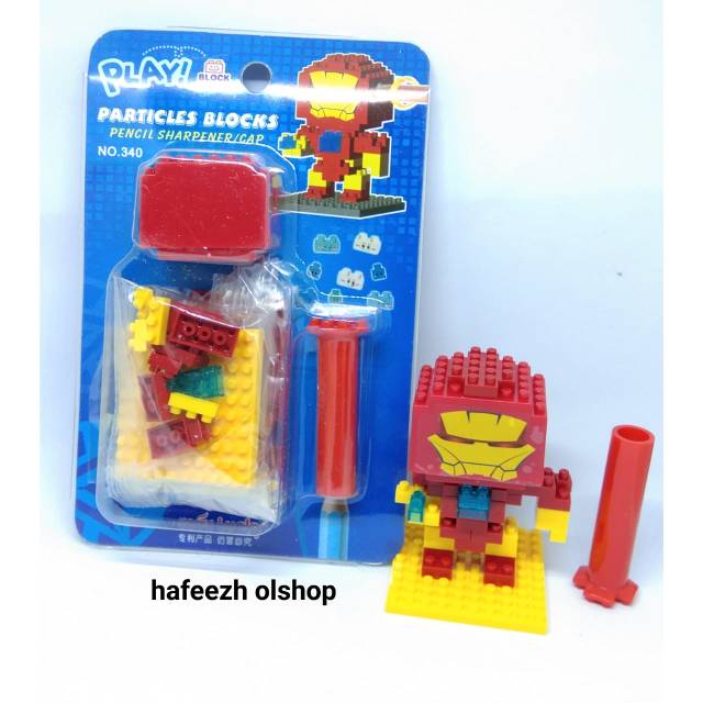 

Pengraut Rautan Pensil Brick Balok Susun Ironman
