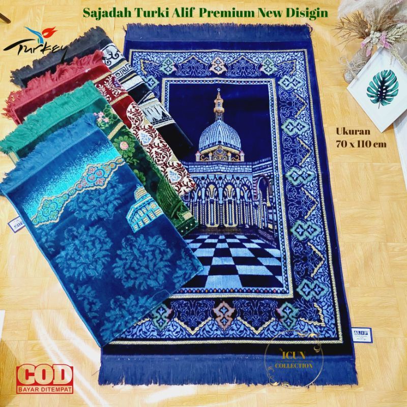 sajadah turkiye besar/timbul/halus/tebal ukuran 70×110cm terlaris