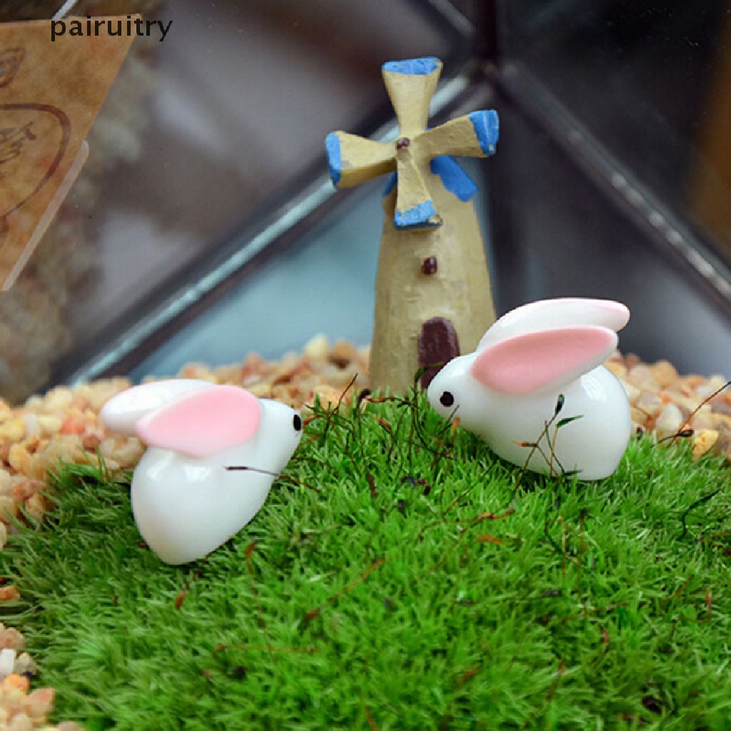 Prt Miniatur Kelinci Bahan Resin Untuk Dekorasi Taman Minifairy Garden