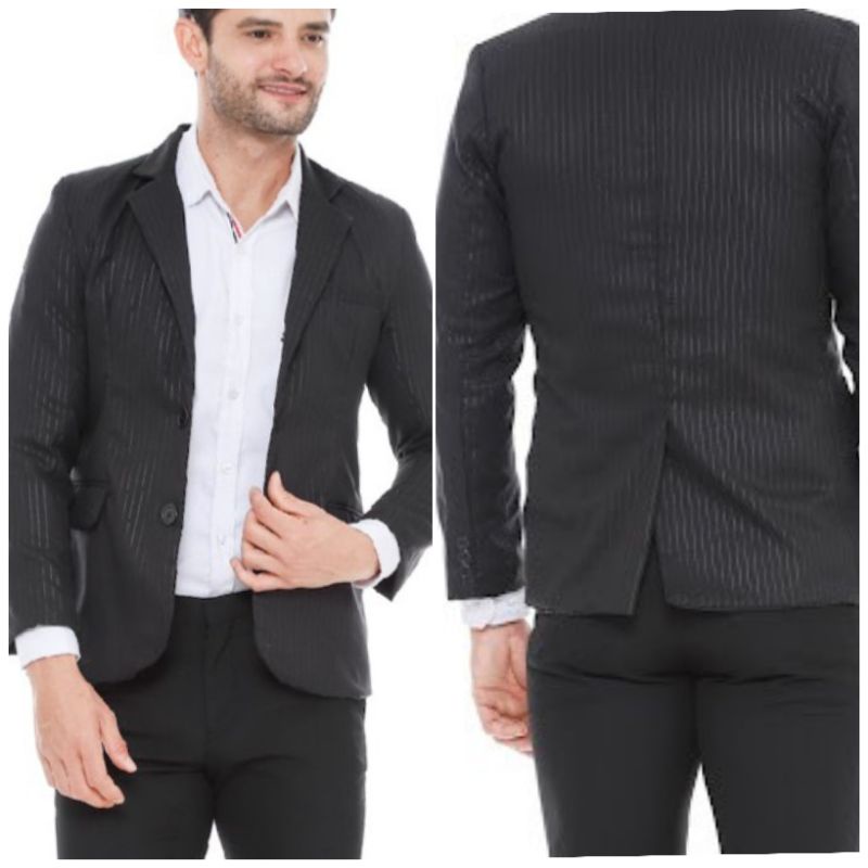 Jas Blazer pria Original Myd Hitam - Jaz cowok premium jaket bleser Tartan garis kotak - jas resmi f