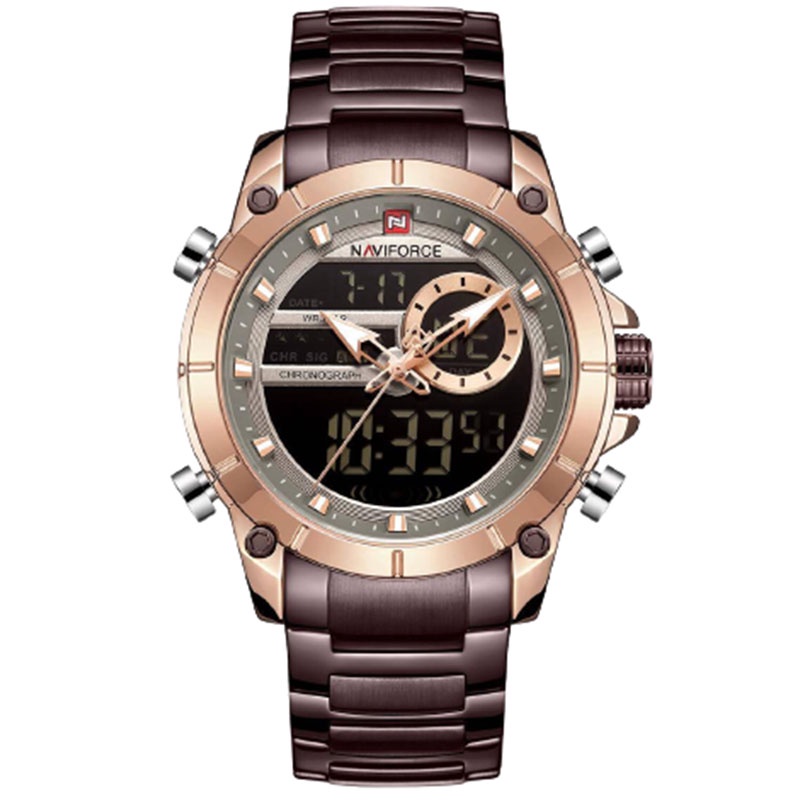 JAM TANGAN NAVIFORCE 9163 M2 ST LA MEN - STAINLESS STEEL - BROWN NAVIFORCE ORIGINAL 9163 JAM NAVIFOR