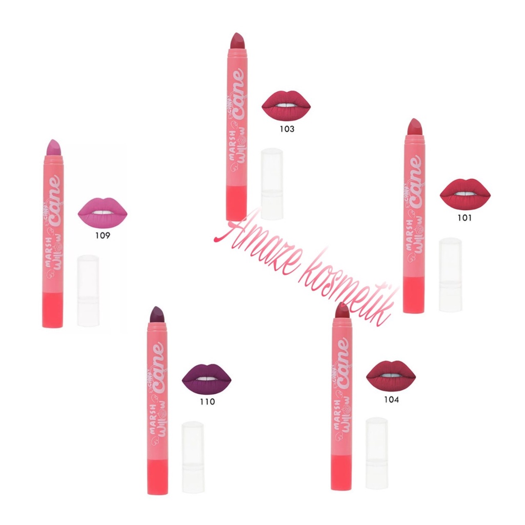 MARSHWILLOW Candy Cane Matte Lip Crayon Versi RED 2g NEW !!