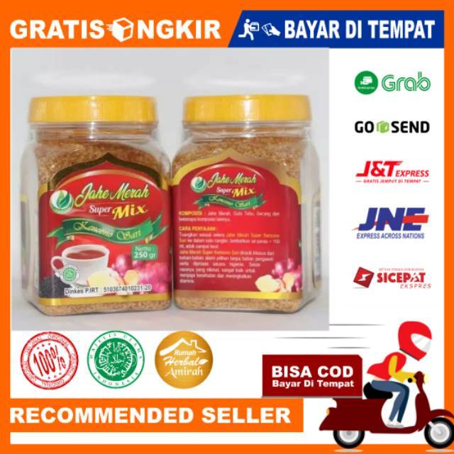 Jahe Merah bubuk Super Mix Kencono Sari Asli Original 250 gram