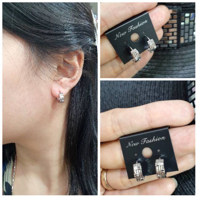 Anting Titanium silver Anti Karat Anti Alergi 0135