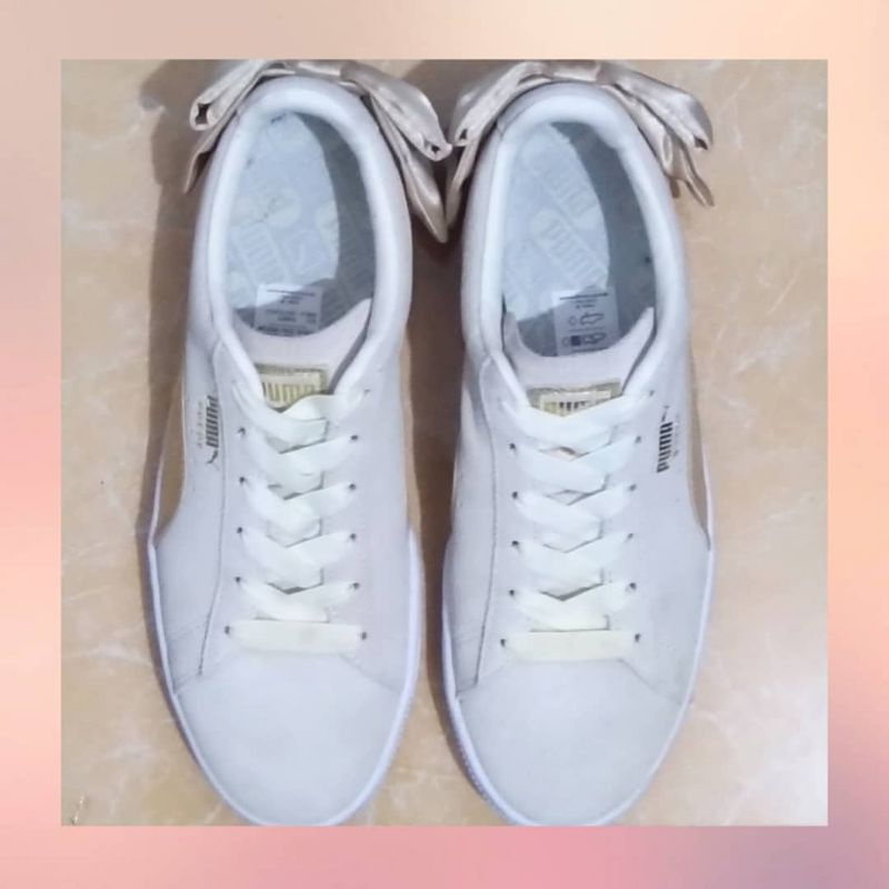 Sepatu Puma Suede Bow Varsity Cream Original (Preloved)