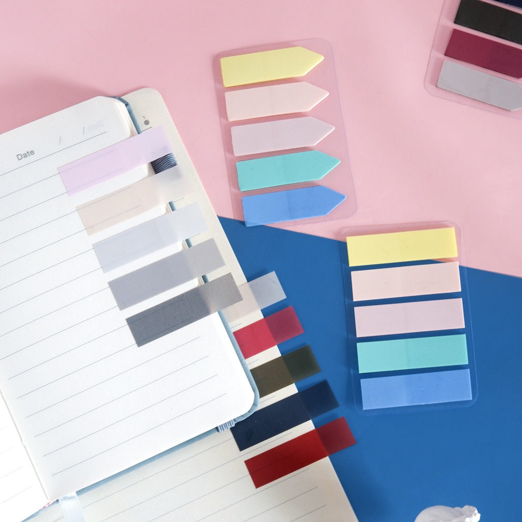 

Label stiker warna, sticky notes binder Index & Mark / Penanda / Pembatas Plastik / STICKY NOTES / MEMO / STICK MARKER / INDEX / PEMBATAS BUKU / Panmomo Color Stick Index Page Markers