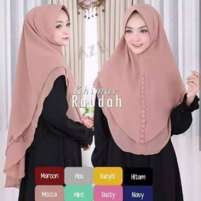 KHIMAR KANCING 2 LAYER
