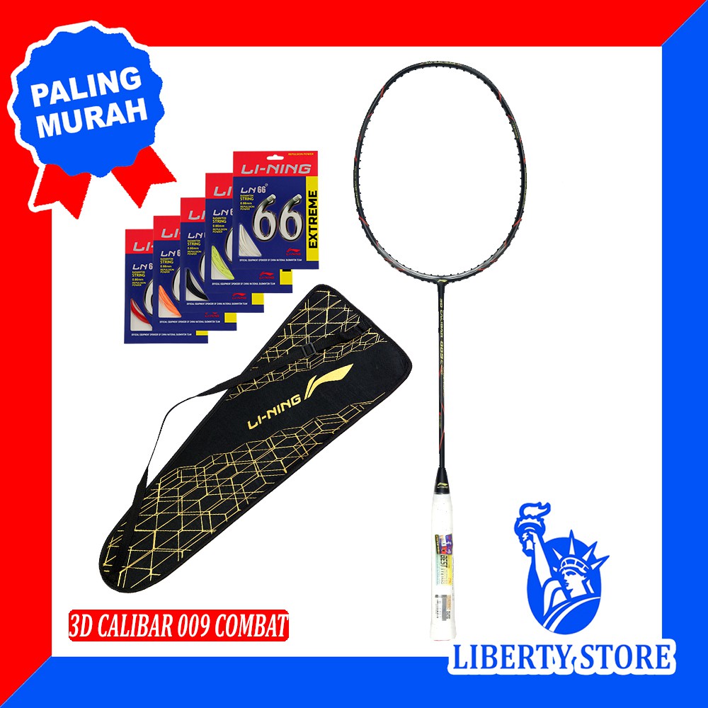 Raket Badminton ORIGINAL LINING 3D CALIBAR 009 COMBAT + TAS + SENAR