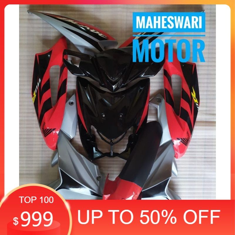 Full Cover Body Halus Honda Blade Lama 110 R 2008 2010 Merah Silver