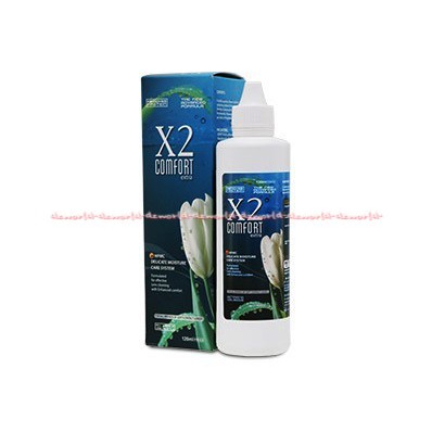 X2 Comfort Extra Cairan Untuk Membersihkan Kontak Lensa softlens 120ml