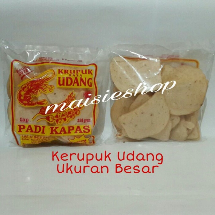 MURAH Kerupuk Udang Ukuran Besar Cap Padi Kapas Asli Indramayu 250 gr