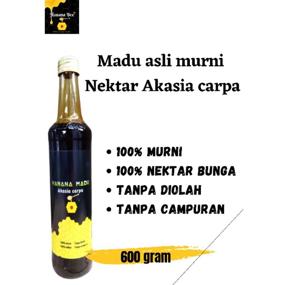 

MADU MURNI ASLI ALAMI SUPER 600 gram hanana madu MENTAH ORGANIK RIAU Sumatera variant AKASIA CARPA