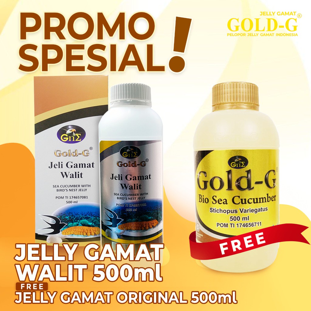 Jelly Gamat Walit 500 ml Free Gold G 500 Ml  Aman Untuk Ibu Menyusui