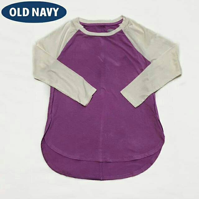 OLD NAVY two tone long sleeve (purple-white) | kaos anak lengan panjang dua warna | putih ungu