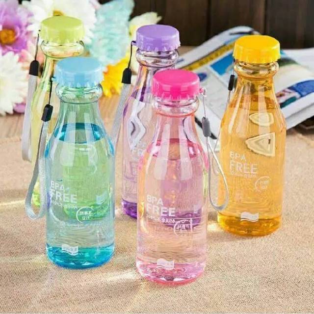 BOTOL MINUM BPA FREE TRANSPARANT 550 ML - BPA FREE - GRATIS BUBBLE - MY BOTTLE - TERMOS