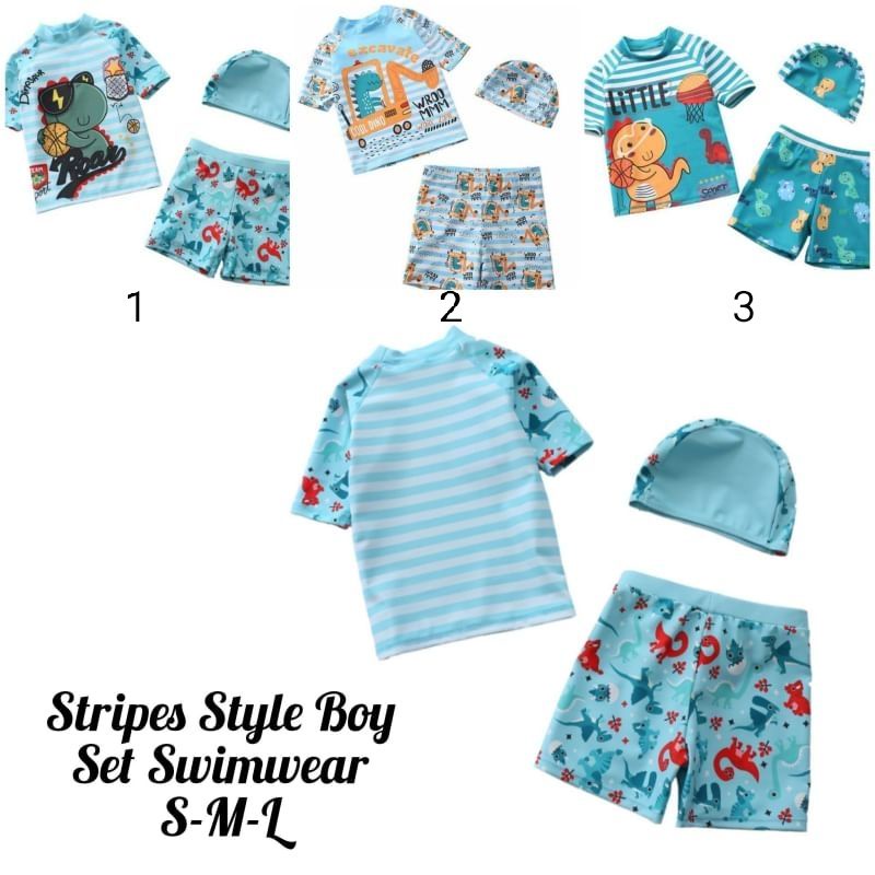 Baju renang anak baby swimwear/ baju renang import dino shark/ baju renang baby