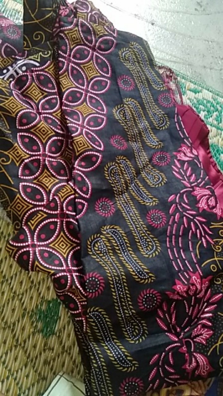 Kebaya Couple Maura Couple - Sania Ruffle Batik Couple Ori Ndoro Jowi Dnt Garansi Cp Parang Maron