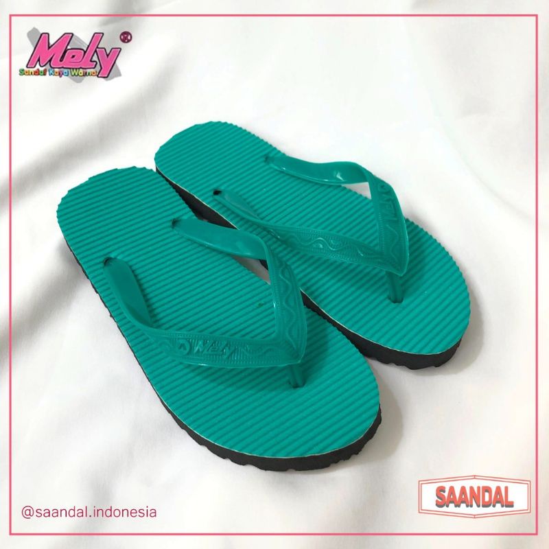 ✨NAGIHI✨ Sandal Jepit Karet Mely DEWASA Pria Wanita Anak Warna Polos