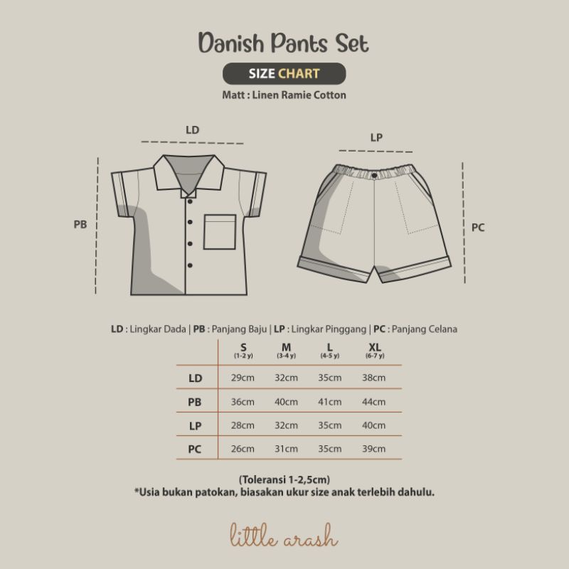 Domikado | Danish Set Pants | Setelan linen anak | Setelan safari