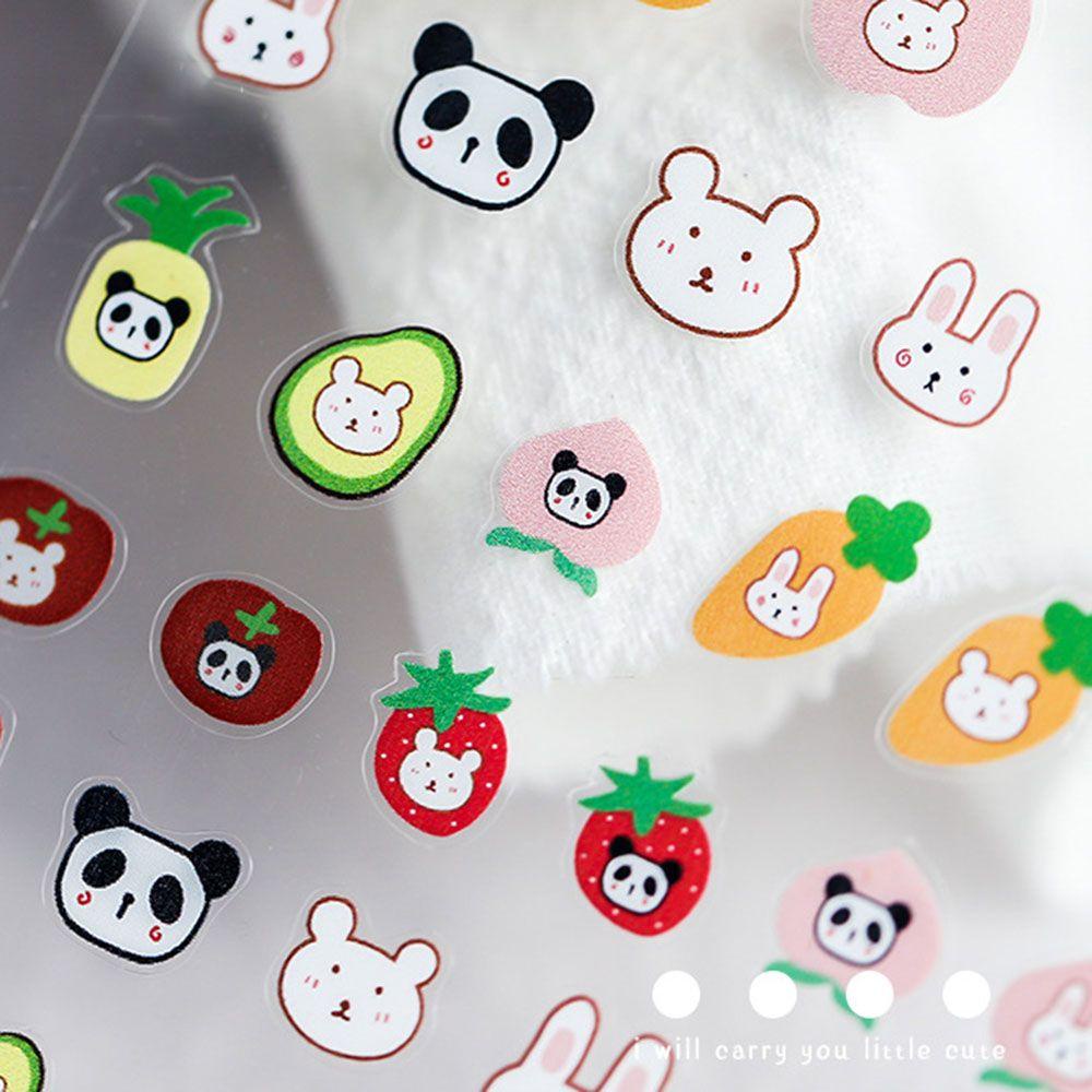 Mxbeauty Stiker Kuku Hewan Kartun Buah Jepang Aplikasi Panda Manicure Aksesoris