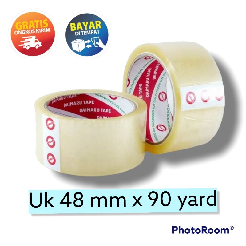 

Lakban bening lebar 2 inch panjang 90 yard Daimaru