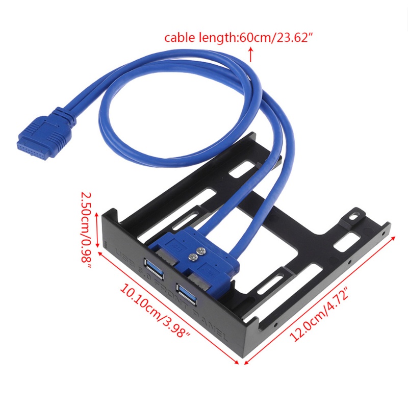 Btsg 20pin 3.5 &quot;Floppy Bay Front Panel 2port USB 3.0 Konektor Adaptor Ekspanding