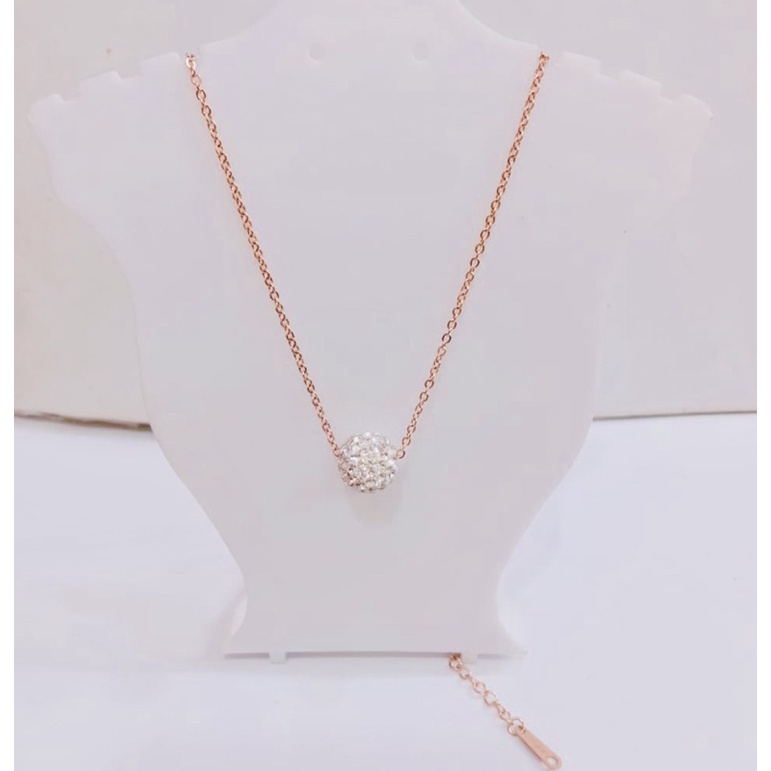 kalung titanium//kalung bola disko//titanium//kalung