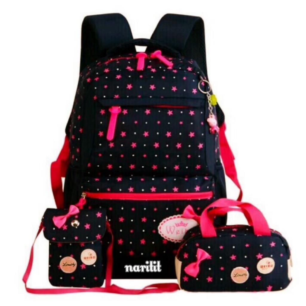 Tas  Ransel Anak Murah Berkualitas TK PAUD SD Motif Bintang Tabur Trendy