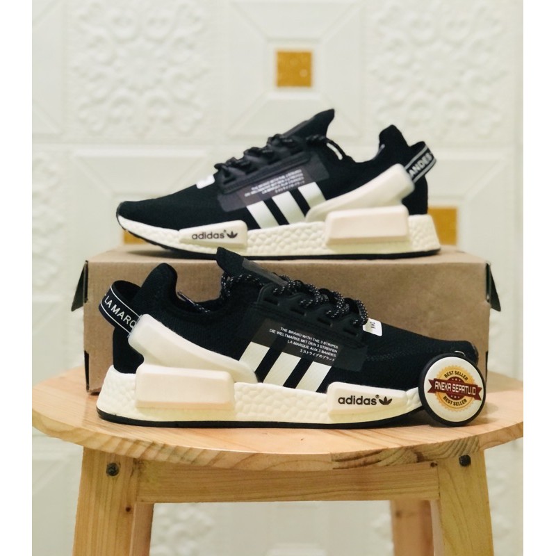 ADIDAS NMD R1 V2 BLACK WHITE PREMIUM