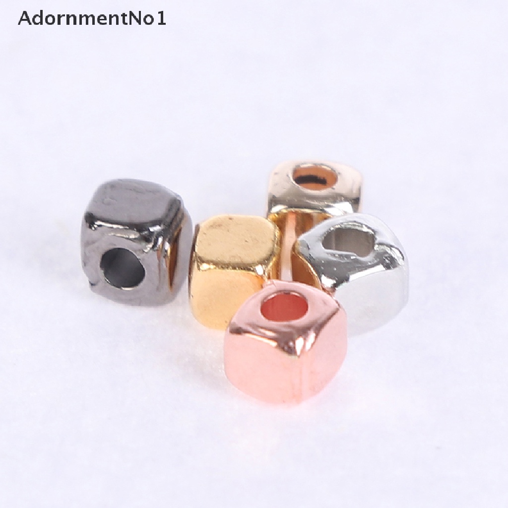 (AdornmentNo1) 3 / 4mm Manik-Manik Akrilik Bentuk Kotak Untuk Membuat Perhiasan DIY