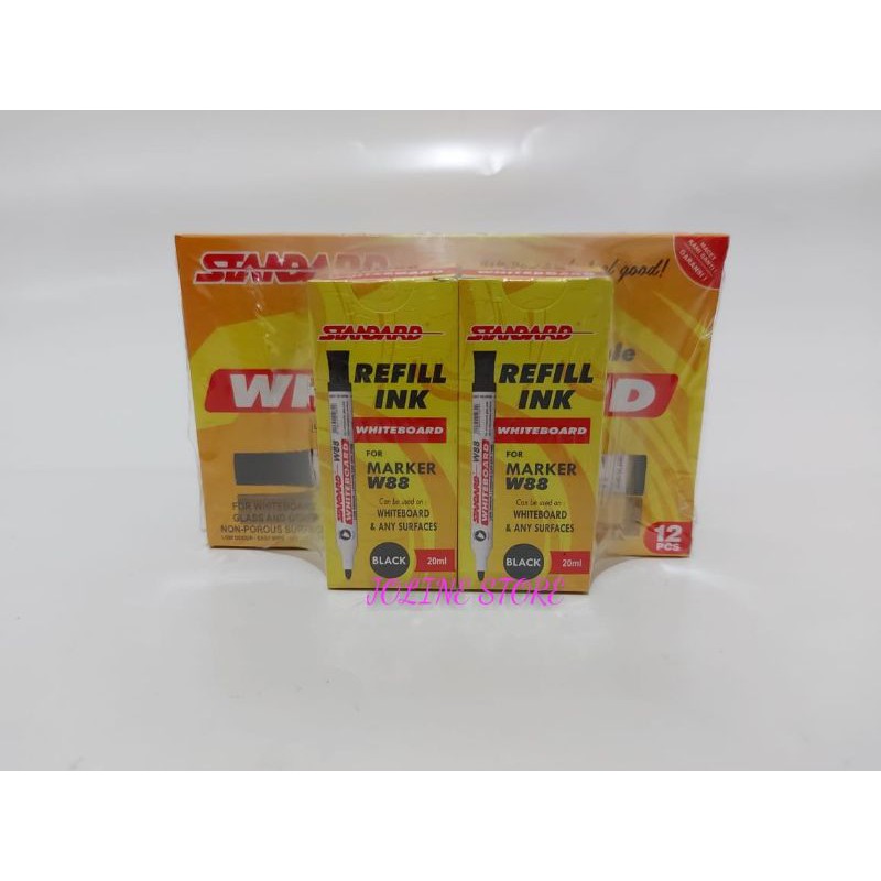 

Spidol Hitam Whiteboard Refillable Standard + Refill Black Ink 20 ML 2 PCS - Spidol Papan Tulis