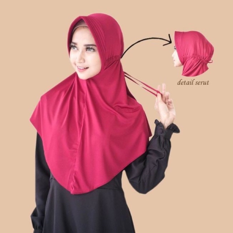 Hijab Instan Serut Polos