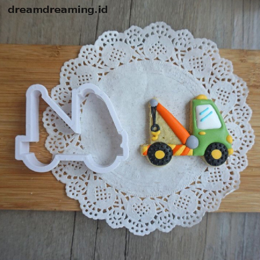 (Dreamdreaming.Id) 8pcs / Set Cetakan Kue / Biskuit / Pastry Bentuk Mobil / Truk Diy