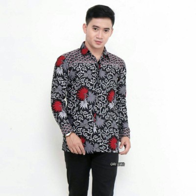 Bisa (cod) Batik Couple Keluarga Sania Ruffle Ori Ndoro Jowi Dnt Motif Kembang Langit