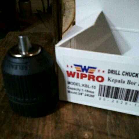 Kepala Bor Keyless Chuck Drill Keyless 10mm WIPRO Tanpa Kunci 10 mm 3/8&quot; inch 24unf 3/8 3/8inch