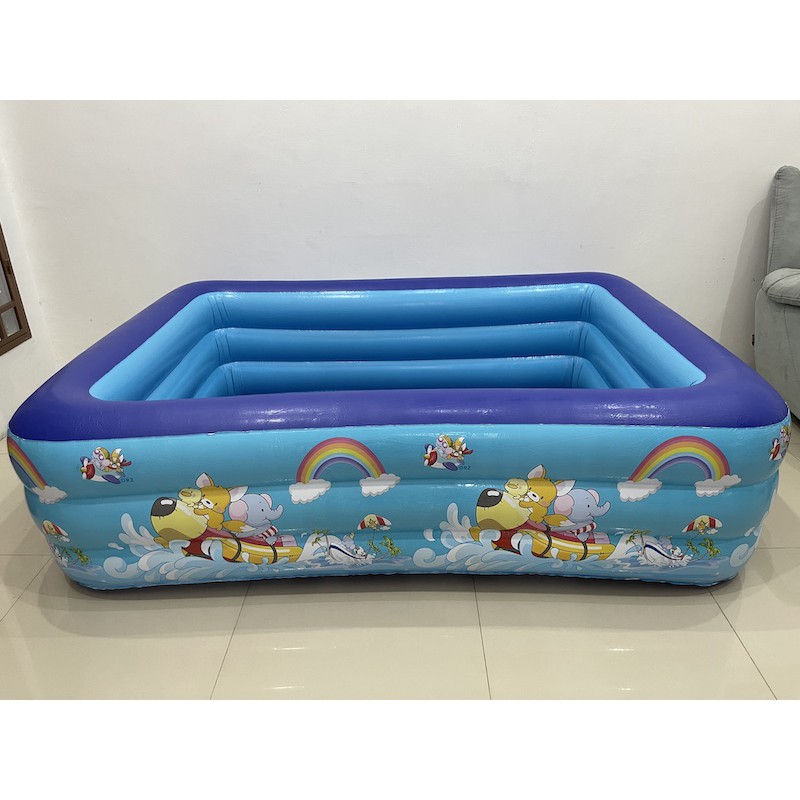 KOLAM RENANG ANAK PETAK BAHAN KARET PVC TEBAL UKURAN 200CM X 140CM X 55CM