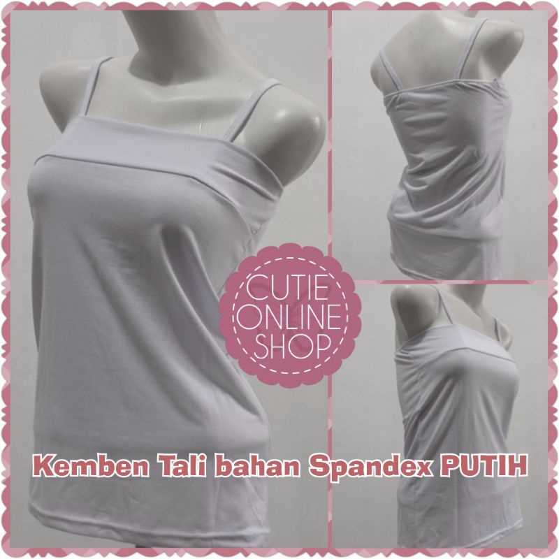 Kemben Tali bahan Spandex PUTIH | Tank Top Tengtop Kemben Inner Wanita Daleman Cewek Lentur Nyaman