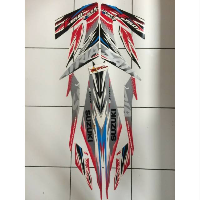 STIKER STRIPING SATRIA F 2013 MERAH