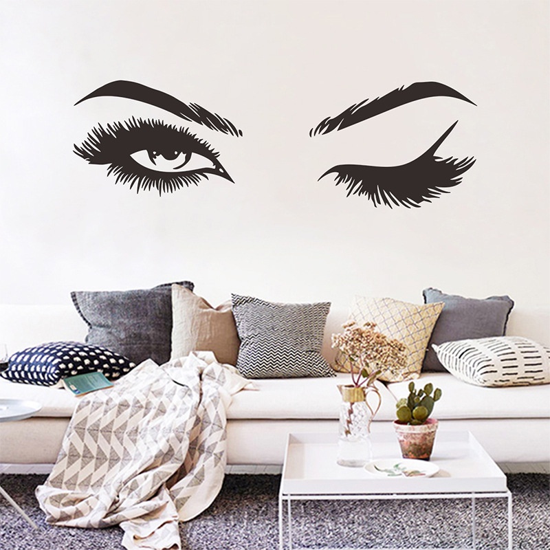 [ New Eyelashes Ethylene Propylene Wall Stickers Decoration For Living Room Bedroom Removable Decorative Painting ]