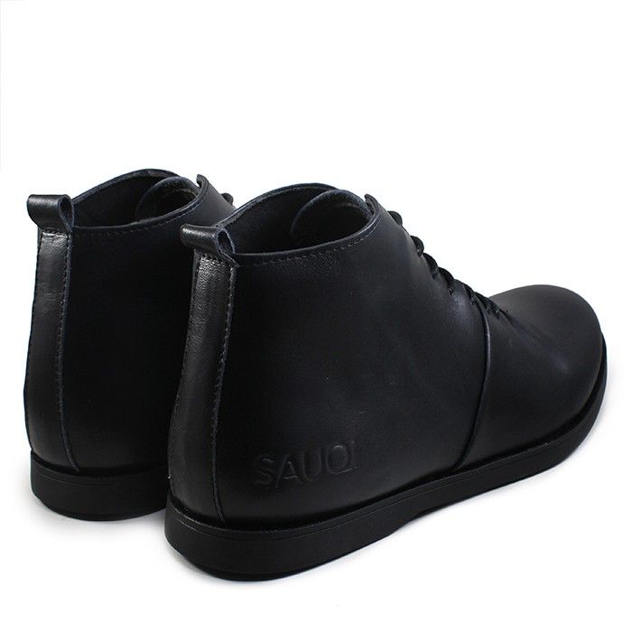 BIG SALE BRANDED !! Sepatu Pria Boots Sauqi Signore Black kulit asli