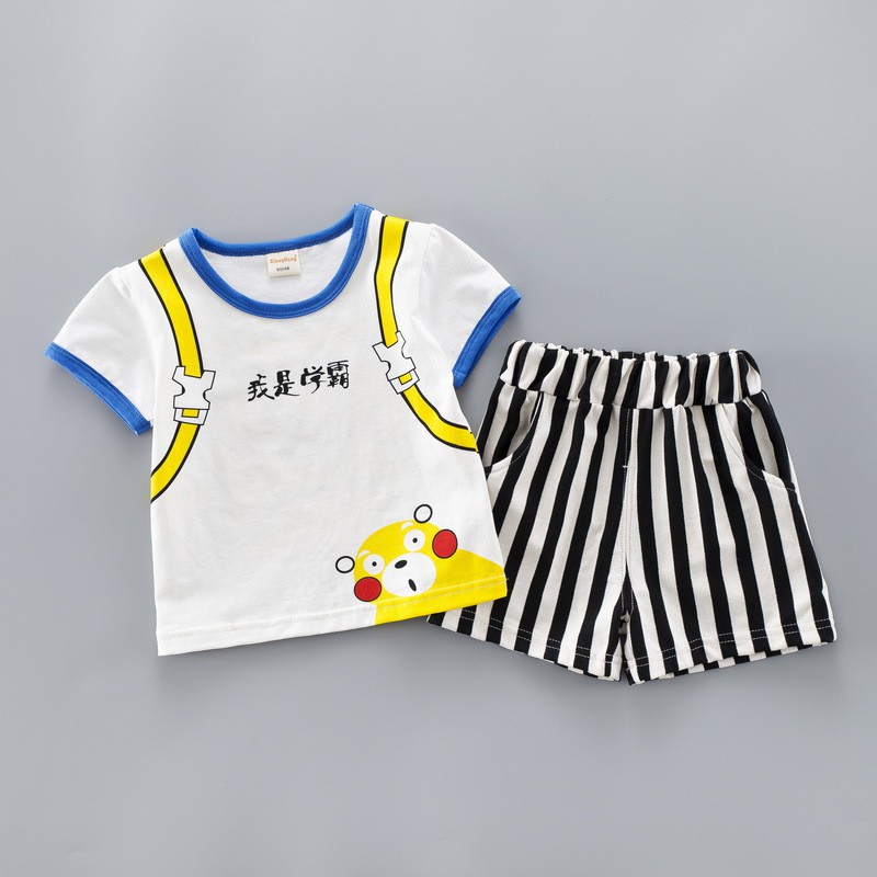 BC1905 Baju Setelan Kaos Celana Pendek Baby Boy 0-3Tahun