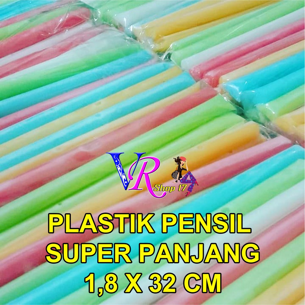 

Plastik Es Pensil 1,8x32 cm 250 gr / Plastik Pensil Super Panjang Termurah