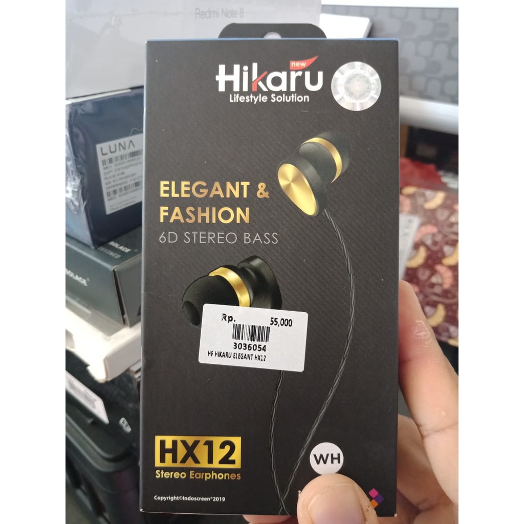 HEADPHONE HEADSET EARPHONE HIKARU ELEGANT HX12 6D STEREO BASS MURAH