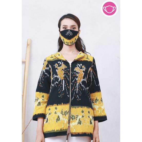 Saka Lurik T062,Baju atasan kerja blouse batik wanita modern nona rara