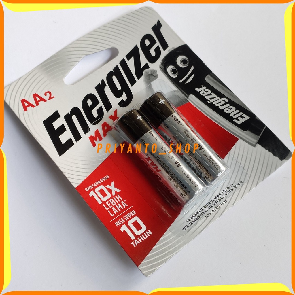 BATERAI ENERGIZER MAX AA A2 E91 BP2 LR 6 1.5V ASLI ISI 2 ORIGINAL