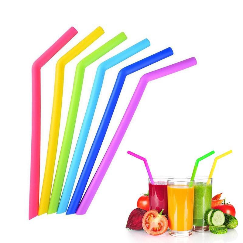  Sedotan  Silikon TEKUK Pakai Ulang Silicone Straw BENT 