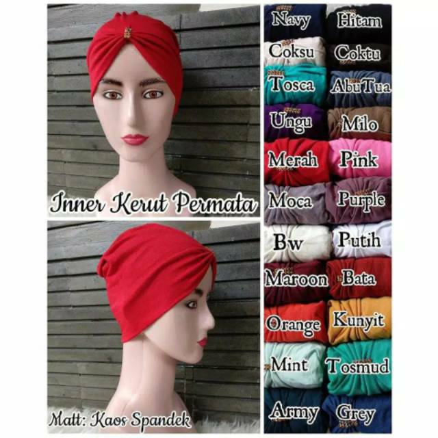 Grosir isi.20pcs inner kerut risty permata | inner kerut permata | ciput kerut payet murah