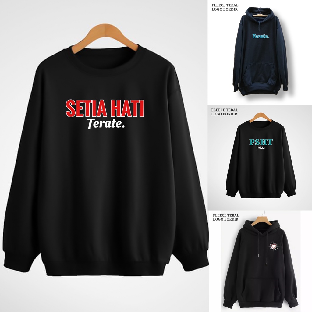 Jaket Sweater Hoodie Psht Terate Bordir Distro Terbaru Murah Crewneck Hodie Setia Hati Simpel XL Premium