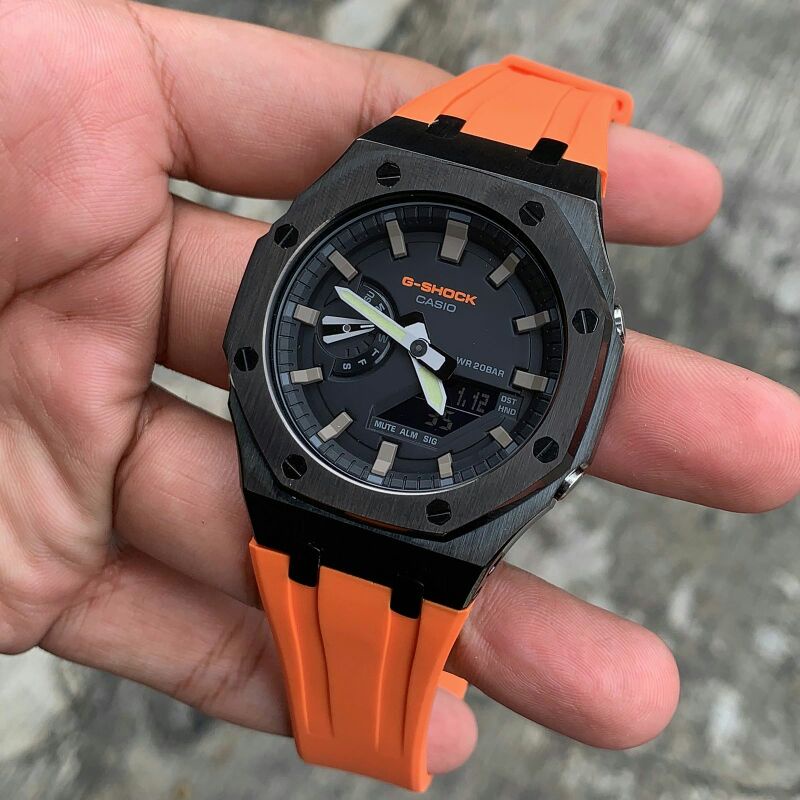 Jam Casio G-shock GA2100 custom strap dan bezel